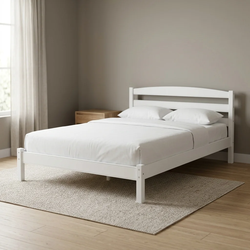 AI Generated Product Image LIT 160 X 200 CM AVEC SOMMIER - BLANC – Image 1