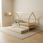 LIT 90 X 190 CM BOIS AVEC SOMMIERS  - NATUREL