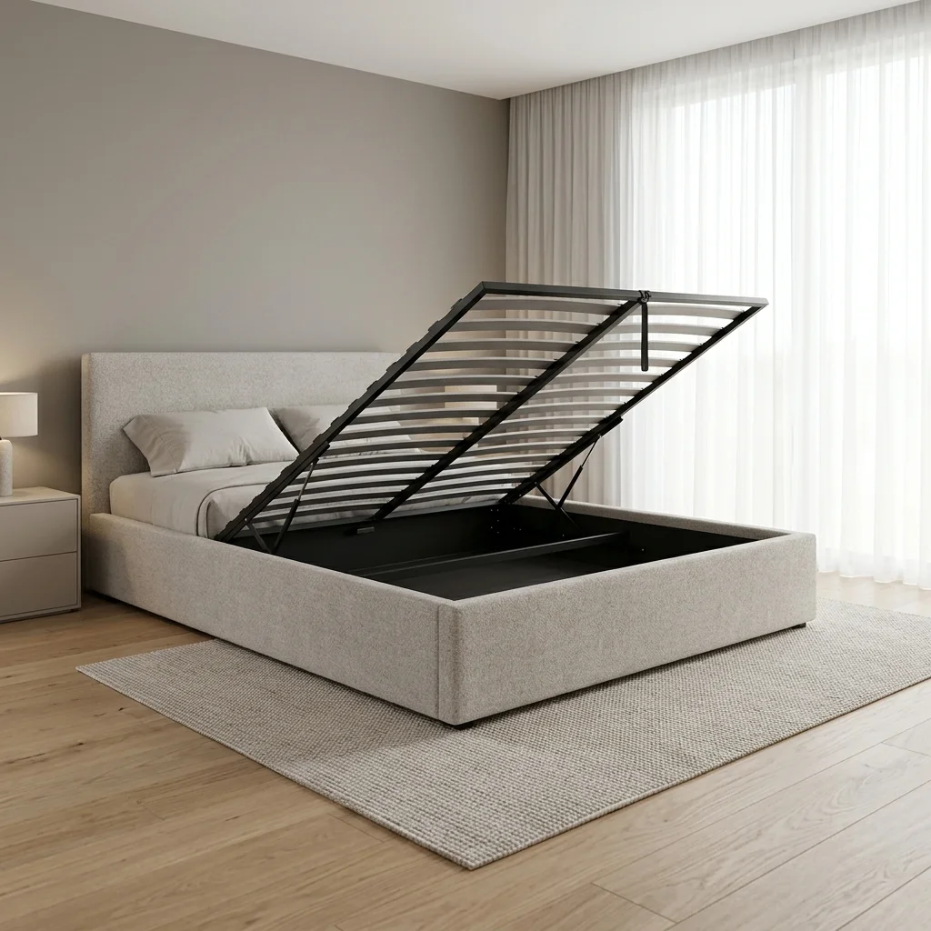AI Generated Product Image LIT COFFRE 160 X 200 CM - GRIS – Image 1
