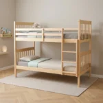 LIT SUPERPOSÉ 90X190 - BOIS NATUREL ( AVEC SOMMIER )
