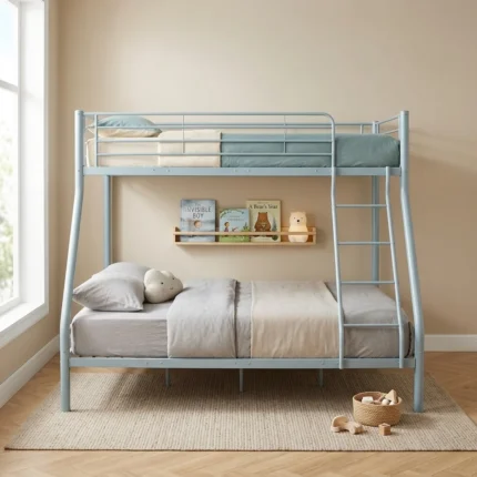 LIT SUPERPOSÉ TRIO 90X190/140X190 CM EN ACIER - GRIS