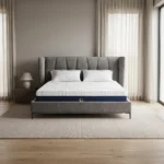 LIT + TÊTE DE LIT + SOMMIER 180X200 CM EN TISSU - GRIS PEWTER