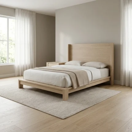 LIT + SOMMIER 160X200 CM - GRIS WASH