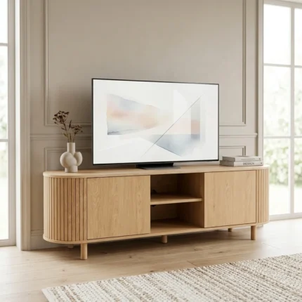 MEUBLE TV 2 PORTES/2 NICHES - CHÊNE