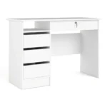 BUREAU 4 TIROIRS DONT UN AVEC FERMETURE SÉCURISÉ - BLANC