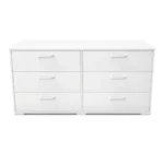 COMMODE 6 TIROIRS - BLANC BRILLANT