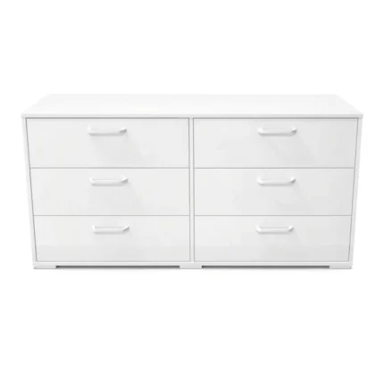 COMMODE 6 TIROIRS - BLANC BRILLANT