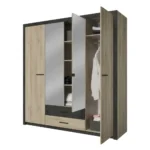 ARMOIRE 4 PORTES / 2 TIROIRS - CHENE KRONBERG / SIDEWALK