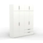 ARMOIRE 8 PORTES + 2 TIROIRS - BLANC MAT