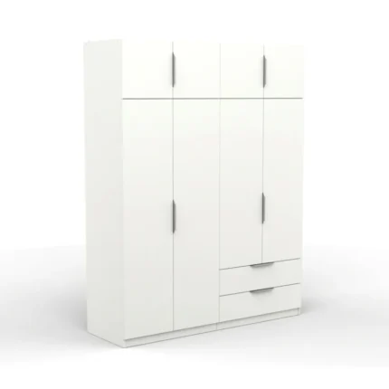 ARMOIRE 8 PORTES + 2 TIROIRS - BLANC MAT