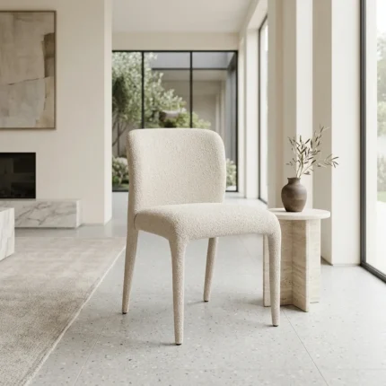 CHAISE EN TISSU, PIEDS HABILLÉS TISSU - BEIGE