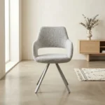 CHAISE PIVOTANTE AVEC ACCOUDOIRS EN TISSU - BEIGE