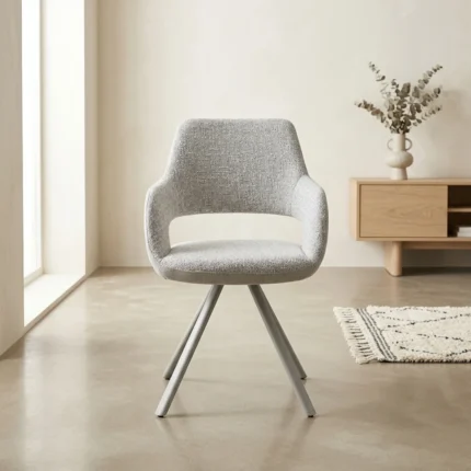 CHAISE PIVOTANTE AVEC ACCOUDOIRS EN TISSU - BEIGE