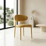 CHAISE EN TISSU - JAUNE
