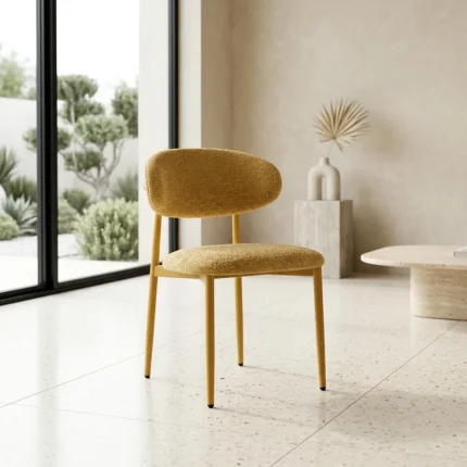 CHAISE EN TISSU - JAUNE