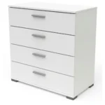COMMODE 4 TIROIRS - BLANC MAT