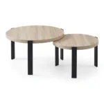 LOT DE 2 TABLES BASSES GIGOGNES- CHÊNE ET NOIR