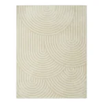 TAPIS À MOTIF EN RELIEF 160X230CM - CRÈME