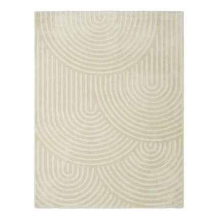 TAPIS À MOTIF EN RELIEF 160X230CM - CRÈME