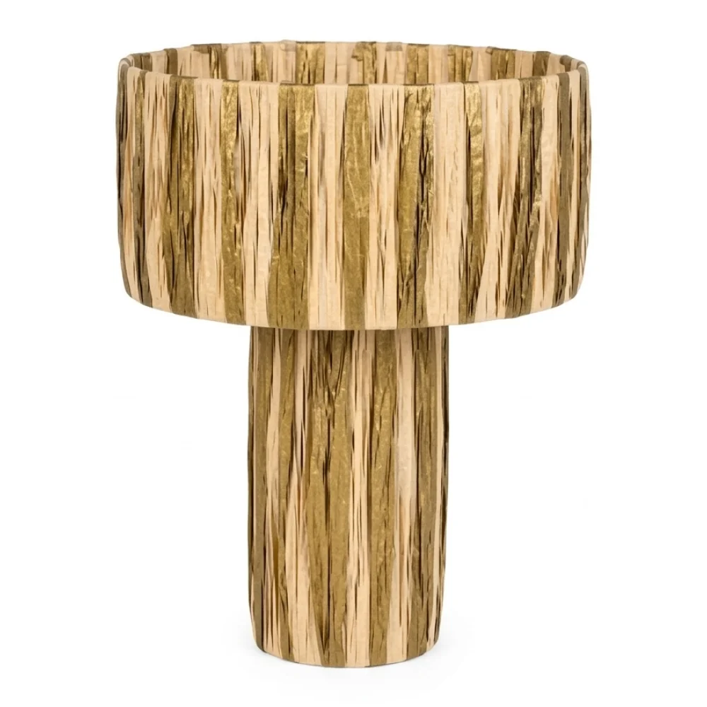 AI Generated Product Image LAMPE À POSER EN PAPIER - DORÉ/BEIGE – Image 1