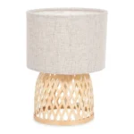 LAMPE À POSER BAMBOU ET LIN