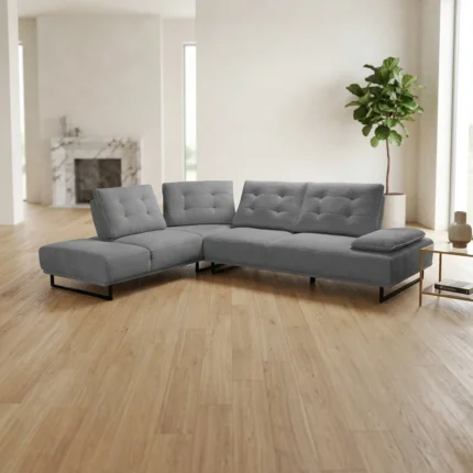 CANAPÉ D'ANGLE AVEC DOSSIER AVANCE RECULE - GRIS