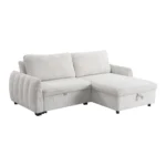 CANAPE D'ANGLE REVERSIBLE + COFFRE DE RANGEMENT ET TIROIR LIT - CREME