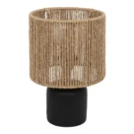 LAMPE KOBY H24CM - LAMPE CYLINDRE BOIS - NOIR