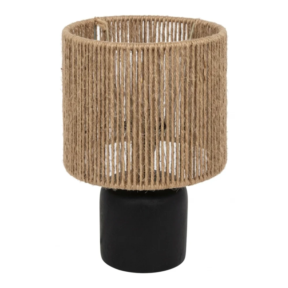 AI Generated Product Image LAMPE KOBY H24CM - LAMPE CYLINDRE BOIS - NOIR – Image 1