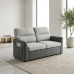 CANAPE 2 PLACES CONVERTIBLE - BI-TON GRIS