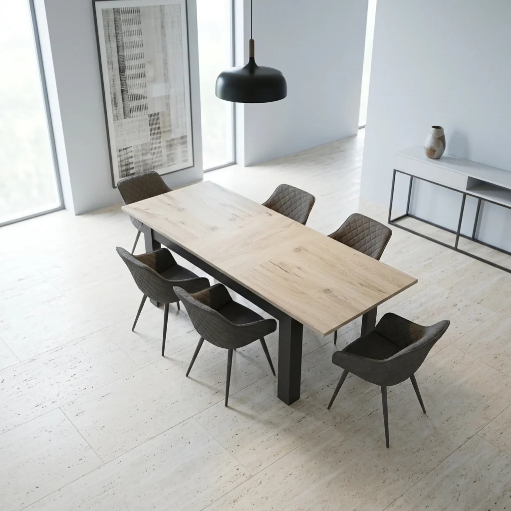 AI Generated Product Image TABLE AVEC ALLONGE 170/230 CM - CHENE ROYAL & EBENE – Image 1