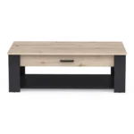 TABLE BASSE 1 TIROIR - CHENE ROYAL & EBENE