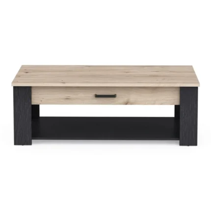 TABLE BASSE 1 TIROIR - CHENE ROYAL & EBENE