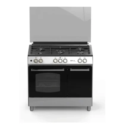 CUSINIÈRE 5 FOYERS GAZ 90 CM FOUR ÉLECTRIQUE 110 L SILVER - MERLIN