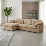 CANAPE D'ANGLE DROIT EN TISSU - CAMEL