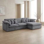 CANAPE D'ANGLE DROIT EN TISSU - GRIS