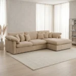 CANAPE D'ANGLE GAUCHE TISSU - CAMEL