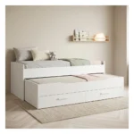 LIT GIGOGNE 2 X 90 X 200 CM / 2 TIROIRS - BLANC ( AVEC SOMMIER )
