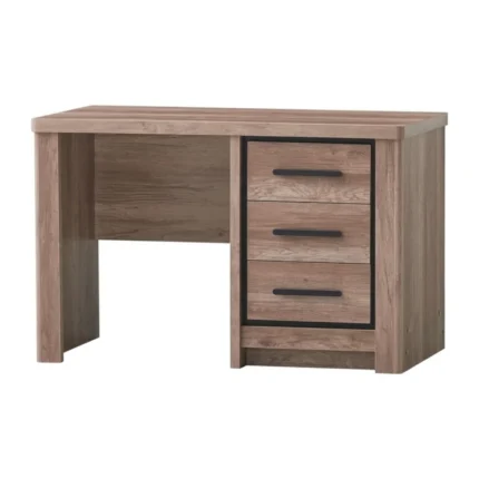 BUREAU 3 TIROIRS EN PANNEAUX DE PARTICULES - CHÊNE MOCHA