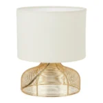 LAMPE À POSER - BLANC ET DORÉ