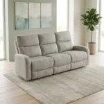 CANAPE 3 PLACES 2 RELAX EN TISSUS - GRIS CLAIR