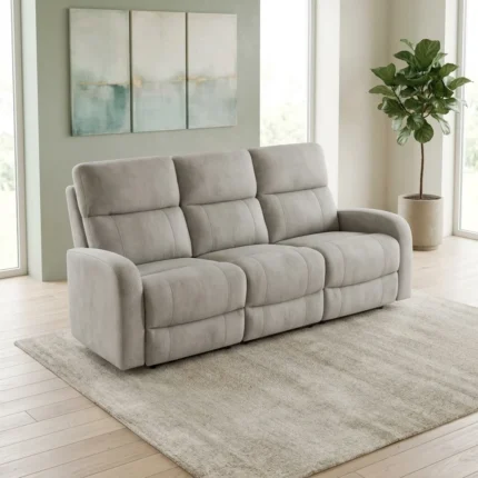 CANAPE 3 PLACES 2 RELAX EN TISSUS - GRIS CLAIR