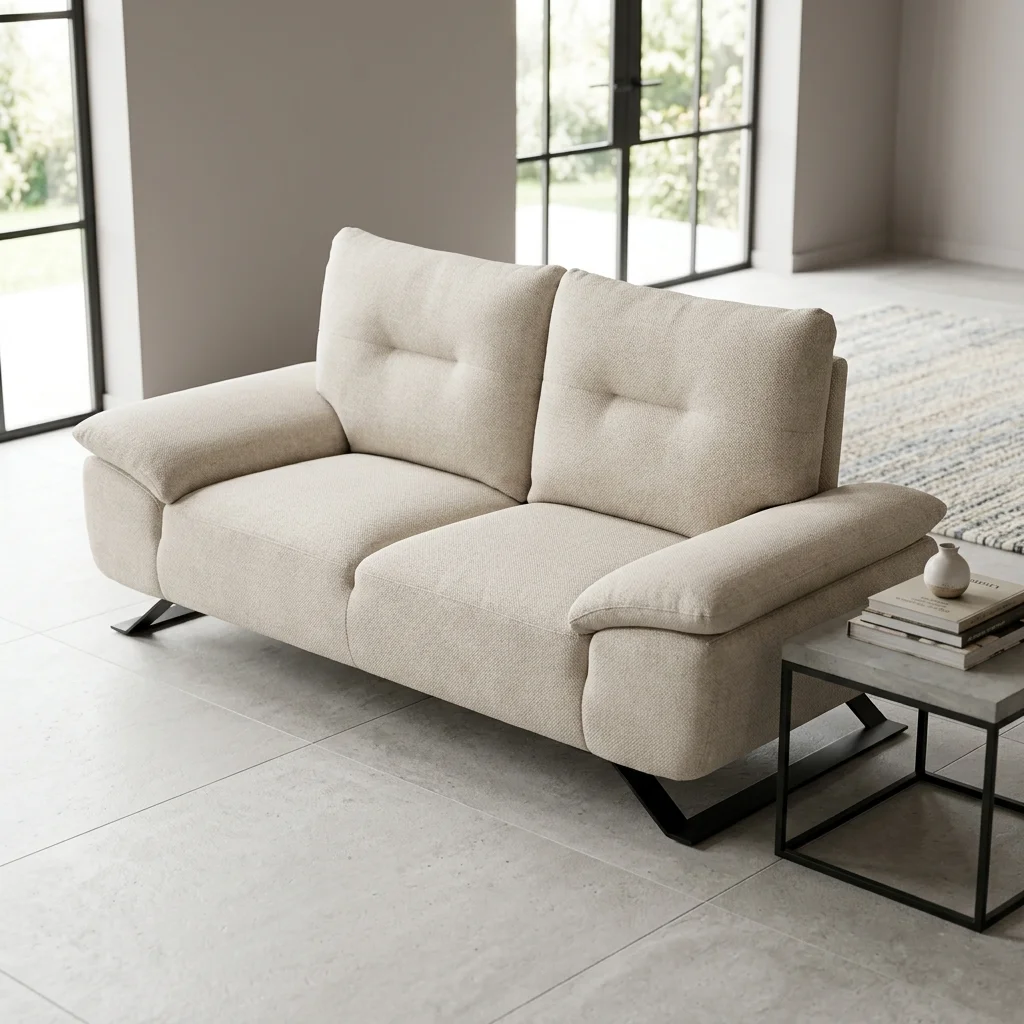 AI Generated Product Image CANAPÉ 2 PLACES EN TISSU - BLANC – Image 1