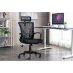 FAUTEUIL DE BUREAU EN TISSU - NOIR – Image 2