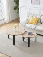 LOT DE 2 TABLES BASSES GIGOGNES- CHÊNE ET NOIR – Image 2