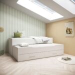 LIT GIGOGNE 2 X 90 X 200 CM / 2 TIROIRS - BLANC ( AVEC SOMMIER ) – Image 2