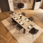 TABLE AVEC ALLONGE 170/230 CM - CHENE ROYAL & EBENE – Image 2