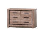 COMMODE 6 TIROIRS EN PANNEAUX DE PARTICULES - CHÊNE MOCHA – Image 2