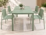 TABLE AVEC 4 CHAISES EN POLYPROPYLÈNE ET ALUMINIUM - VERT – Image 2