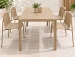TABLE AVEC 4 CHAISES EN POLYPROPYLÈNE ET ALUMINIUM - TAN CLAIR – Image 2
